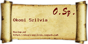 Okosi Szilvia névjegykártya